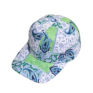 Light Green Floral Printed Women's Scarf and Baseball Cap Set