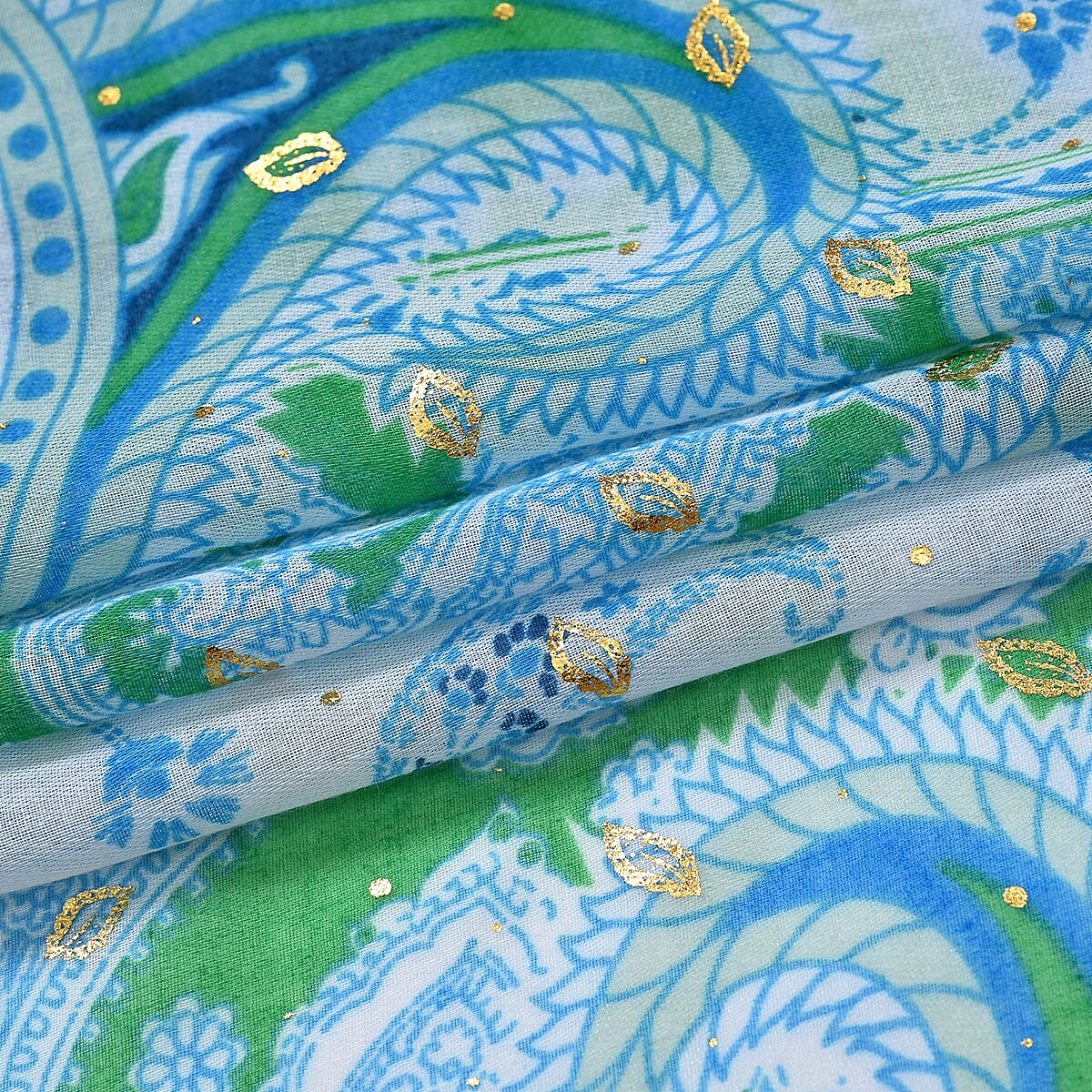 Light Green Floral Printed Women's Scarf and Baseball Cap Set image number 8