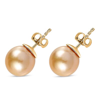 Luxoro 14K Yellow Gold South Sea Golden Pearl Stud Earrings
