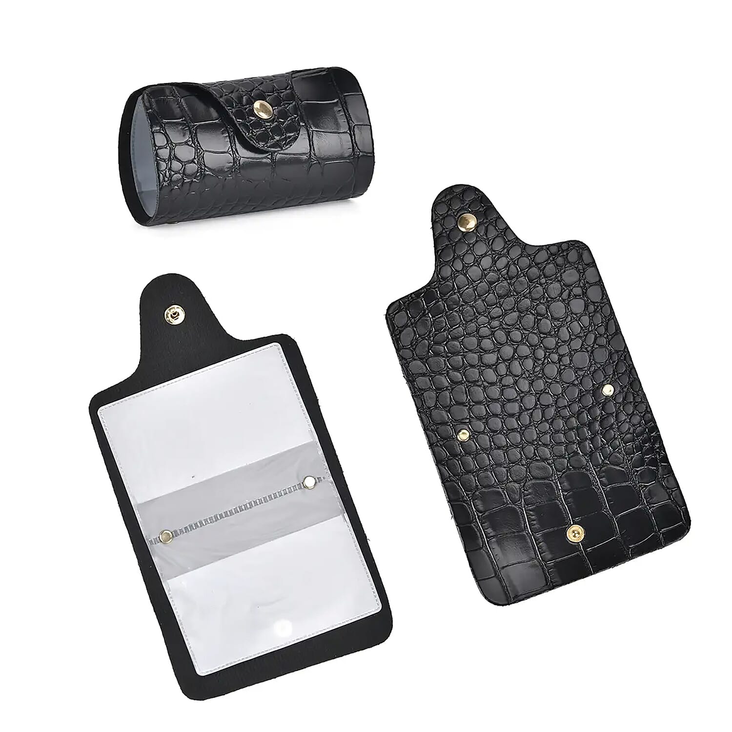 Set of 5pcs Crocodile Embossed Faux Leather Tote Bag, Crossbody Bag, Wrist Pouch, Wallet and Card Holder