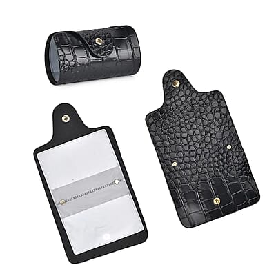 Set of 5pcs Crocodile Embossed Faux Leather Tote Bag, Crossbody Bag, Wrist Pouch, Wallet and Card Holder