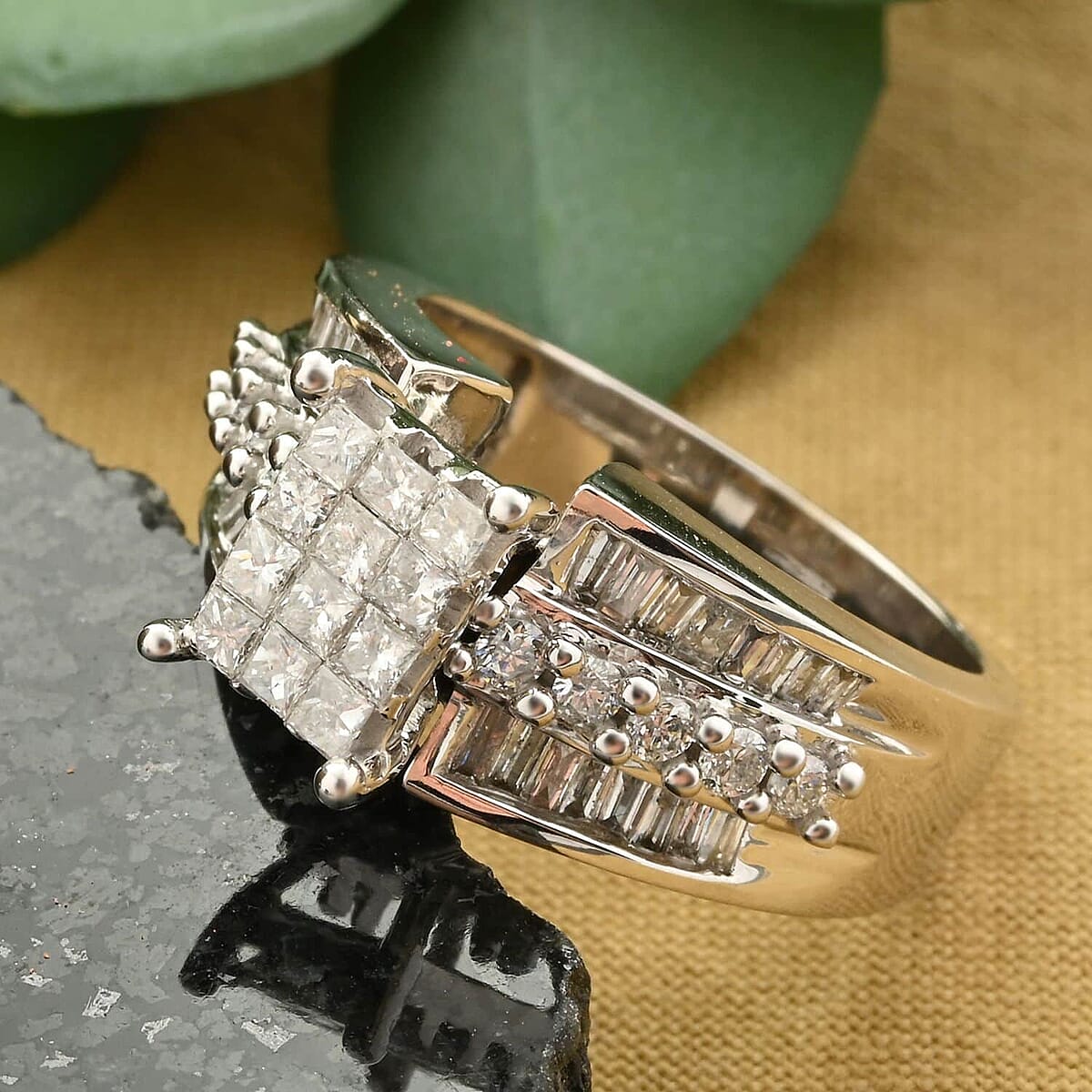 14K White Gold Diamond G-H I1 Ring (Size 6.5) 7 Grams 1.00 ctw image number 1