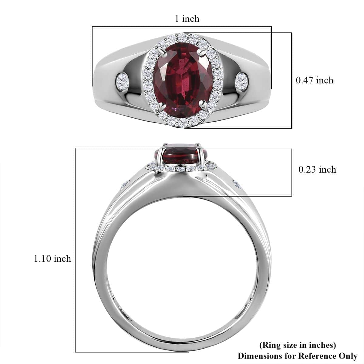 Rhapsody 950 Platinum AAAA Ouro Fino Rubellite and E-F VS Diamond Men's Ring (Size 9.0) 11 Grams 2.25 ctw image number 5