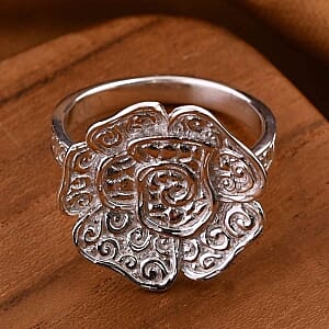 Rose Ring in Sterling Silver (Size 9)