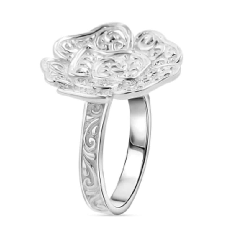 Rose Ring in Sterling Silver (Size 9)