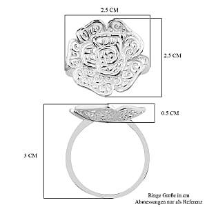 Rose Ring in Sterling Silver (Size 9)