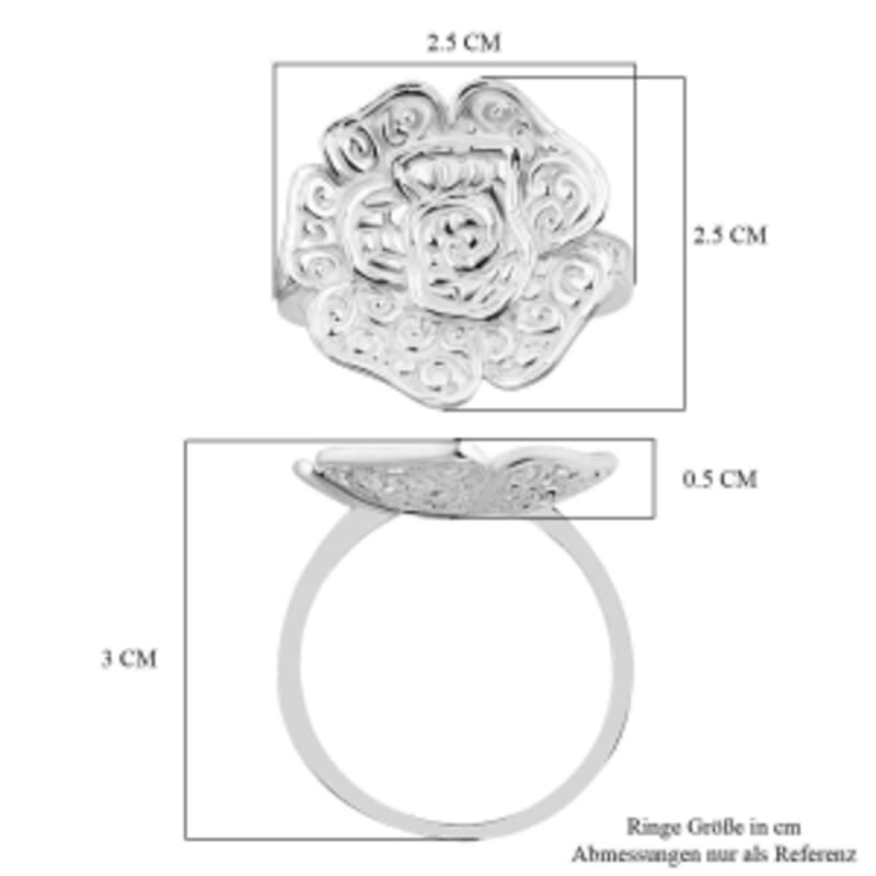 Rose Ring in Sterling Silver (Size 9)