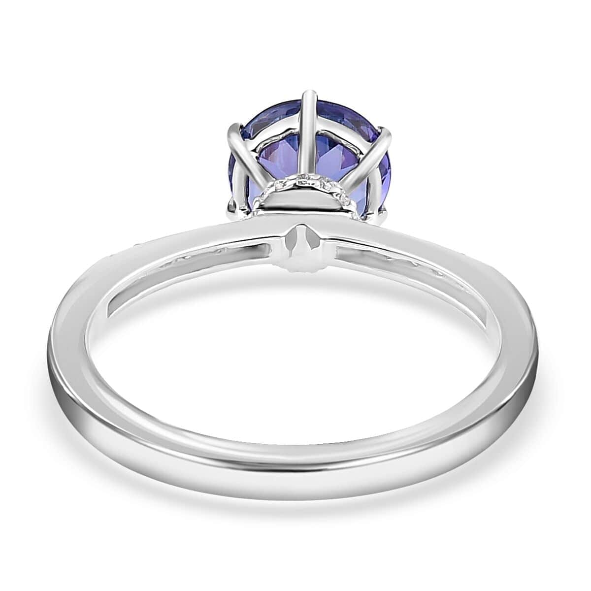Rhapsody 950 Platinum AAAA Tanzanite and E-F VS2 Diamond Ring (Size 7.5) 4.50 Grams 2.05 ctw image number 4