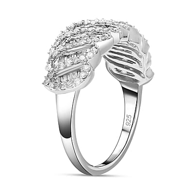 Diamond Ring in Platinum Over Sterling Silver (Size 8) 1.00 ctw
