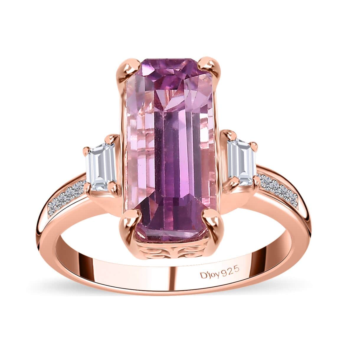 AAA Patroke Kunzite and Moissanite Ring in Vermeil Rose Gold Over Sterling Silver (Size 7.0) 6.85 ctw image number 0