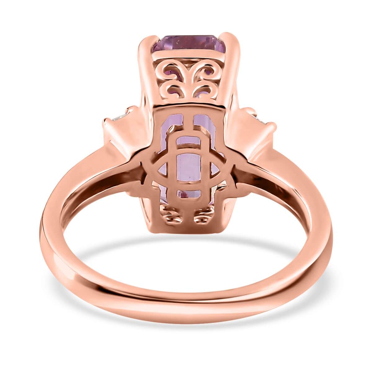 AAA Patroke Kunzite and Moissanite 6.85 ctw Ring in Vermeil Rose Gold Over Sterling Silver (Size 8.0) image number 4