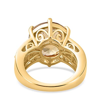 Brazilian Citrine and Muti Gemstone 10.01 ctw Ring in Vermeil Yellow Gold Over Sterling Silver (Size 8.0)