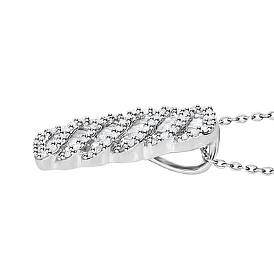 Diamond Pendant in Platinum Over Sterling Silver 0.50 ctw