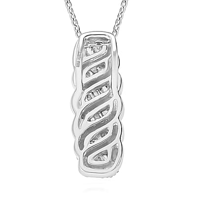Diamond Pendant in Platinum Over Sterling Silver 0.50 ctw