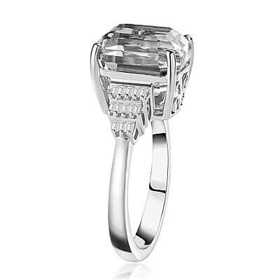 Luxoro 10K White Gold AAA Patroke Kunzite, Diamond (I2) (0.18 cts) Ring (Size 10.0) (4 g) 8.70 ctw