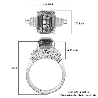 Luxoro 10K White Gold AAA Patroke Kunzite, Diamond (I2) (0.18 cts) Ring (Size 10.0) (4 g) 8.70 ctw