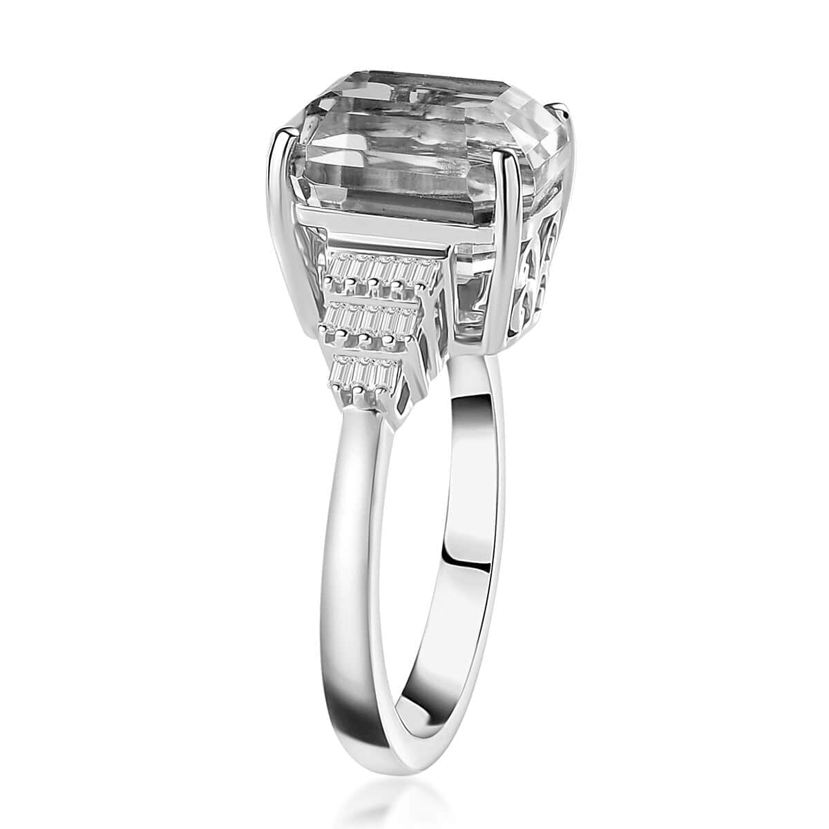 Luxoro 10K White Gold AAA Patroke Kunzite, Diamond (I2) (0.18 cts) Ring (Size 5.5) (4 g) 8.70 ctw image number 3