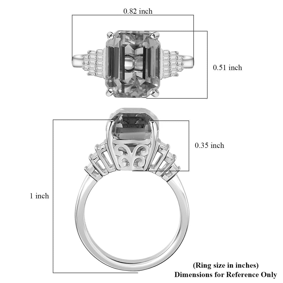 Luxoro 10K White Gold AAA Patroke Kunzite, Diamond (I2) (0.18 cts) Ring (Size 5.5) (4 g) 8.70 ctw image number 5