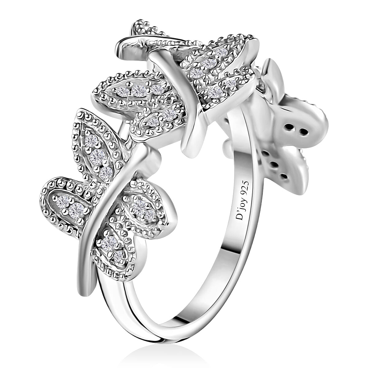 Diamond Ring in Platinum Over Sterling Silver (Size 10.0) 0.25 ctw