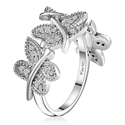 Diamond Ring in Platinum Over Sterling Silver (Size 10.0) 0.25 ctw