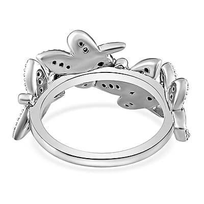Diamond Ring in Platinum Over Sterling Silver (Size 10.0) 0.25 ctw
