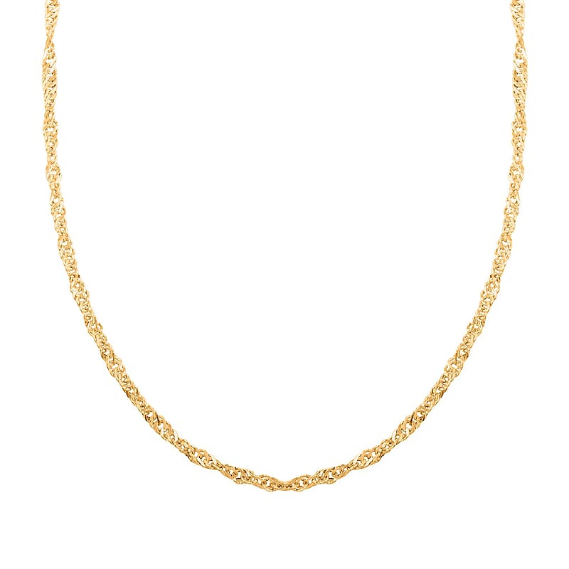 Grande Bella Singapore Italian Chain Necklace in 10K Yellow Gold 2.17 Grams 18 Inches
