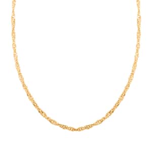 Grande Bella Singapore Italian 10K Yellow Gold Chain Necklace 18 Inches 2.17 Grams