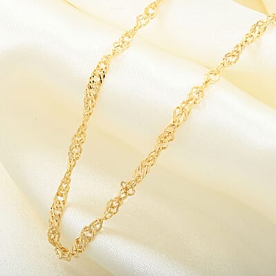 Grande Bella Singapore Italian Chain Necklace in 10K Yellow Gold 2.17 Grams 18 Inches