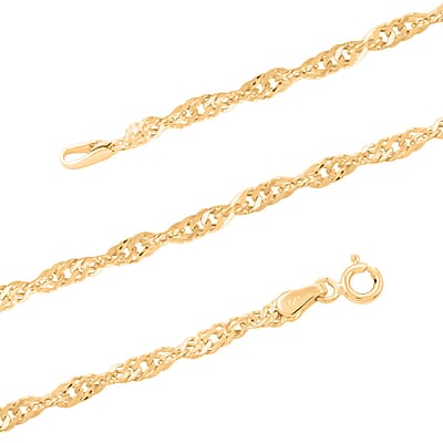 Grande Bella Singapore Italian Chain Necklace in 10K Yellow Gold 2.17 Grams 18 Inches