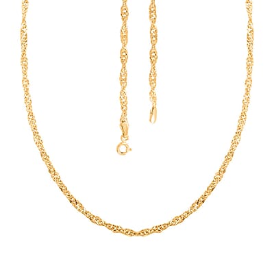 Grande Bella Singapore Italian Chain Necklace in 10K Yellow Gold 2.17 Grams 18 Inches
