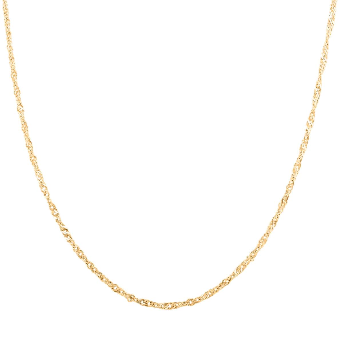 Grande Bella Singapore Italian 10K Yellow Gold Chain Necklace 20 Inches 2.38 Grams image number 0