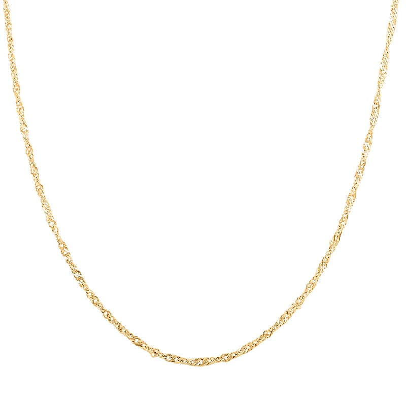 Grande Bella Italian 10K Yellow Gold Singapore Chain Necklace (20 Inches) (2.38 Grams)