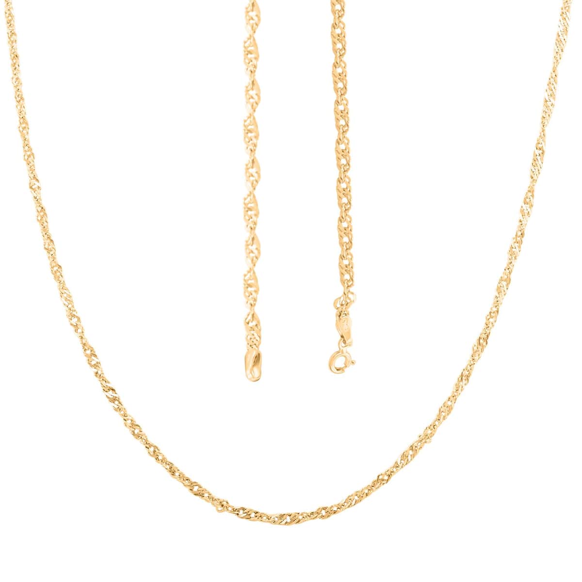 Grande Bella Singapore Italian 10K Yellow Gold Chain Necklace 20 Inches 2.38 Grams image number 3