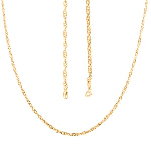 Grande Bella Italian 10K Yellow Gold Singapore Chain Necklace (20 Inches) (2.38 Grams)