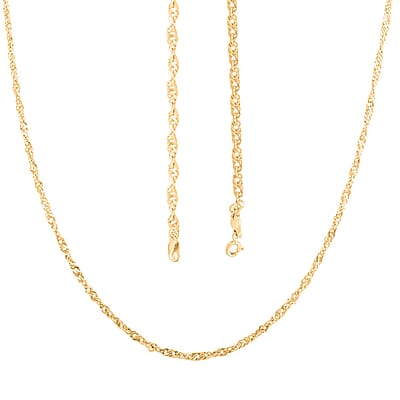 Grande Bella Italian 10K Yellow Gold Singapore Chain Necklace (20 Inches) (2.38 Grams)