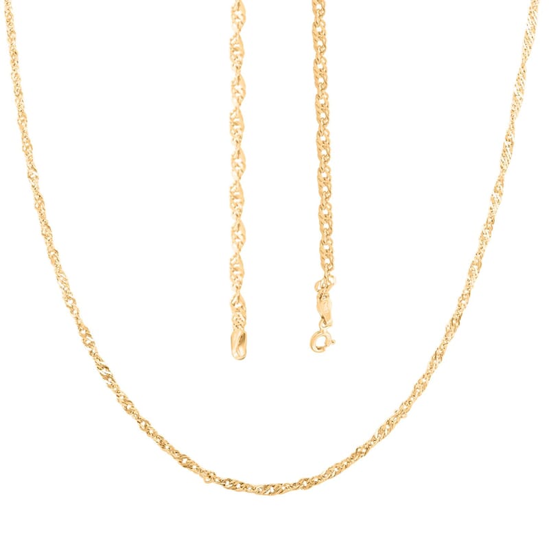 Grande Bella Italian 10K Yellow Gold Singapore Chain Necklace (20 Inches) (2.38 Grams)