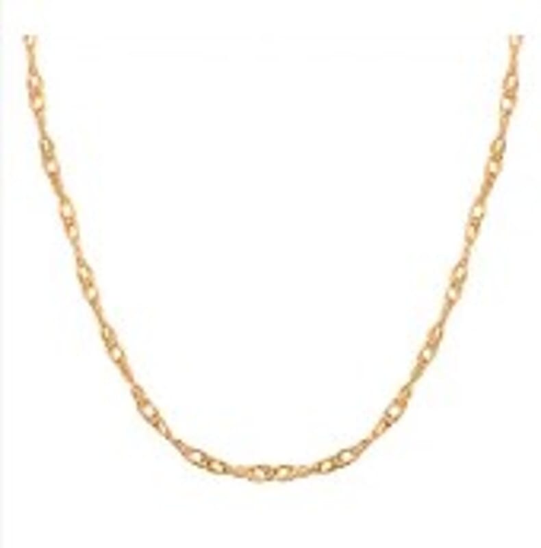 10K Yellow Gold Loose Rope Chain Necklace 18 Inches 0.45 Grams