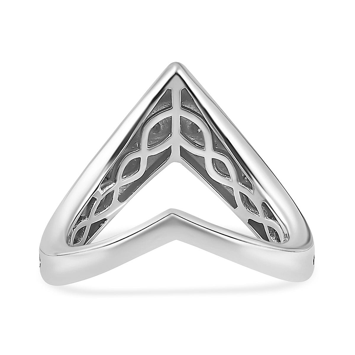 Moissanite 0.55 ctw Ring in Rhodium Over Sterling Silver (Size 6.5)