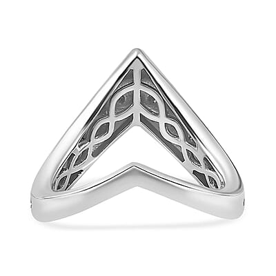 Moissanite 0.55 ctw Ring in Rhodium Over Sterling Silver (Size 6.5)