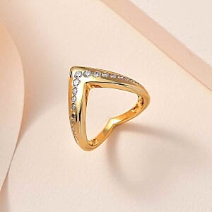 Moissanite 0.54 ctw Fancy Ring in Vermeil Yellow Gold Over Sterling Silver (Size 8)