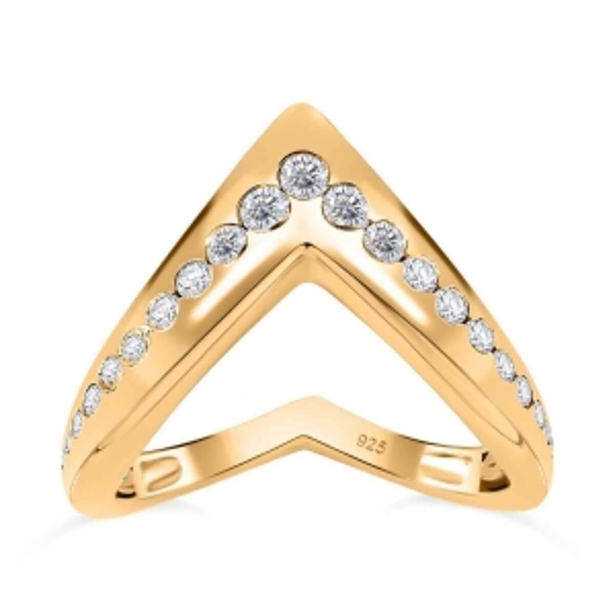 Moissanite 0.54 ctw Fancy Ring in Vermeil Yellow Gold Over Sterling Silver (Size 8) image number 3