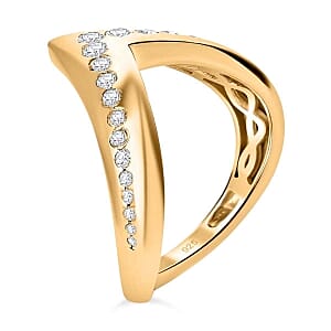 Moissanite 0.54 ctw Fancy Ring in Vermeil Yellow Gold Over Sterling Silver (Size 8)
