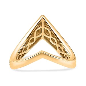 Moissanite 0.54 ctw Fancy Ring in Vermeil Yellow Gold Over Sterling Silver (Size 8)