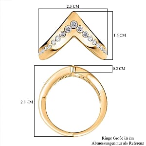 Moissanite 0.54 ctw Fancy Ring in Vermeil Yellow Gold Over Sterling Silver (Size 8)