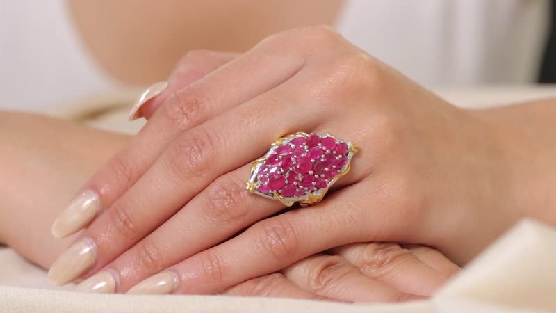 Tanzanite Elongated Ring in 14K YG and Platinum Over Sterling Silver (Size 10.0) 4.40 ctw