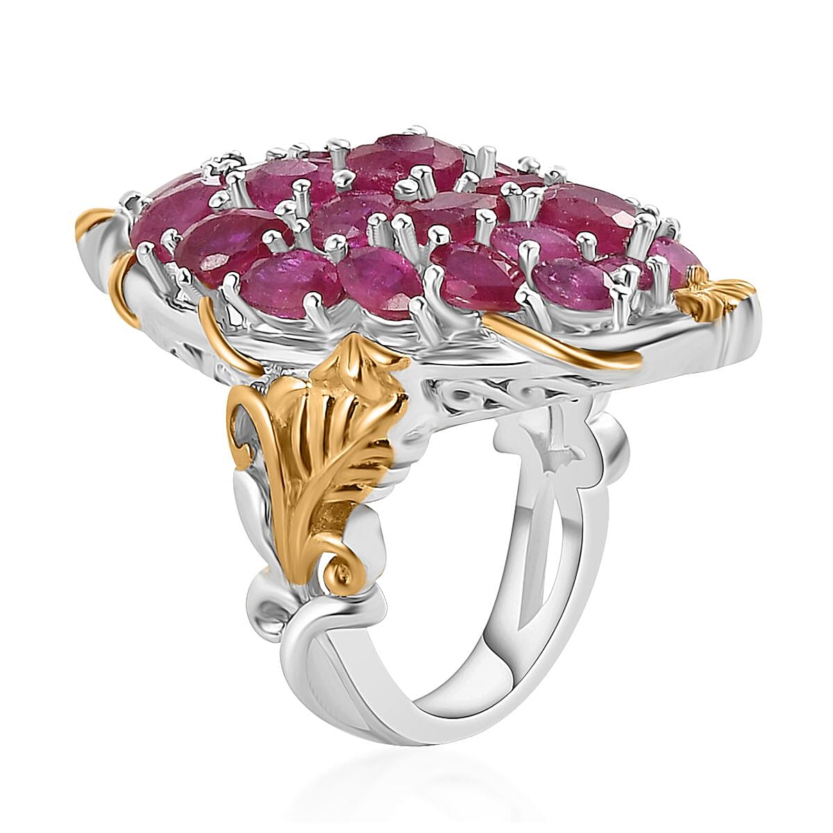 Buy Niassa Ruby (FF) Elongated Ring in 14K YG and Platinum