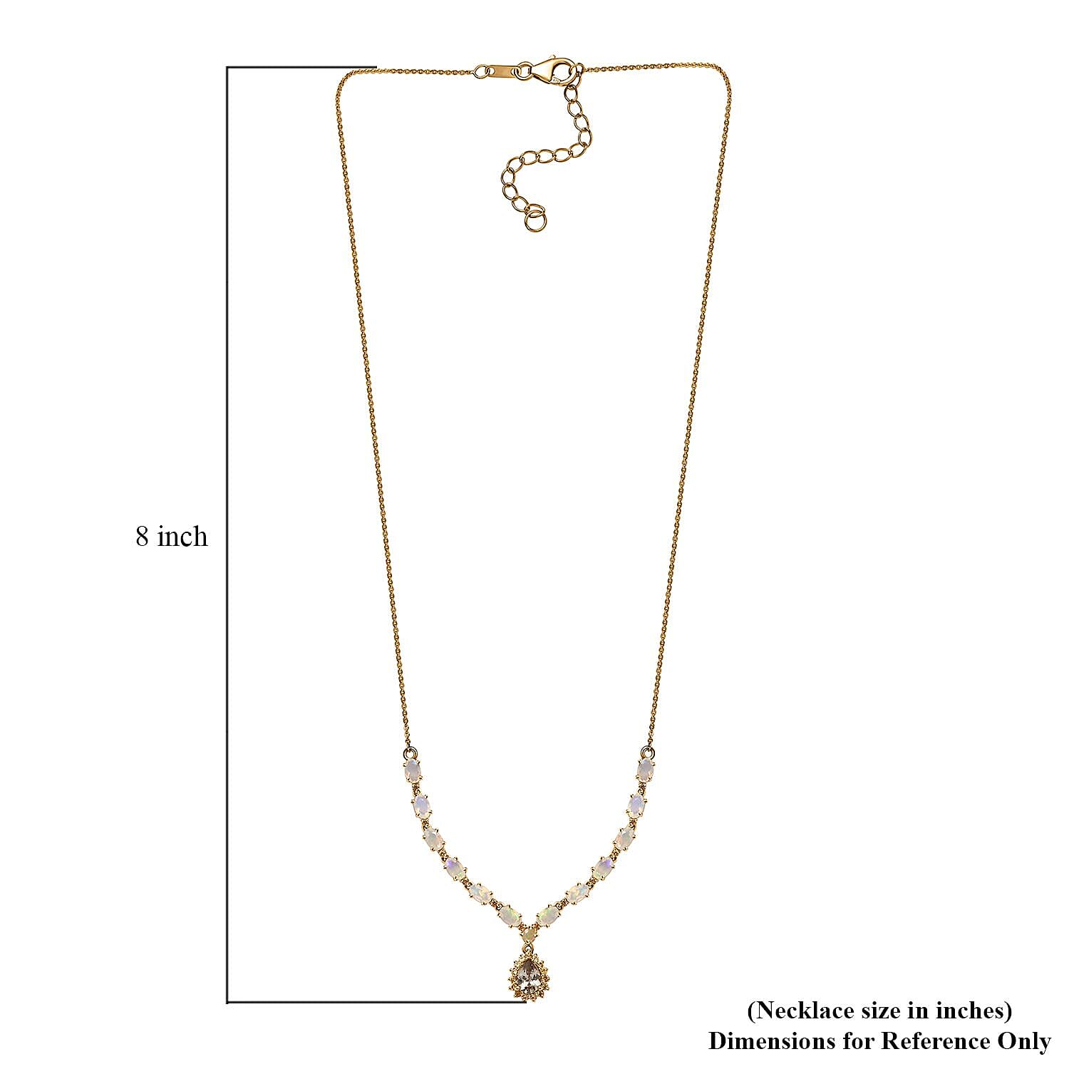 AAA Turkizite and Multi Gemstone 3.20 ctw Necklace 18-20 Inches in Vermeil Yellow Gold Over Sterling Silver