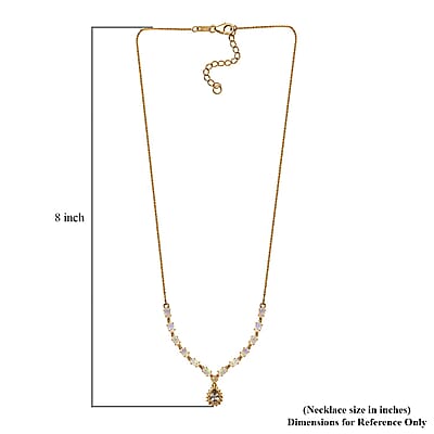 AAA Turkizite and Multi Gemstone 3.20 ctw Necklace 18-20 Inches in Vermeil Yellow Gold Over Sterling Silver