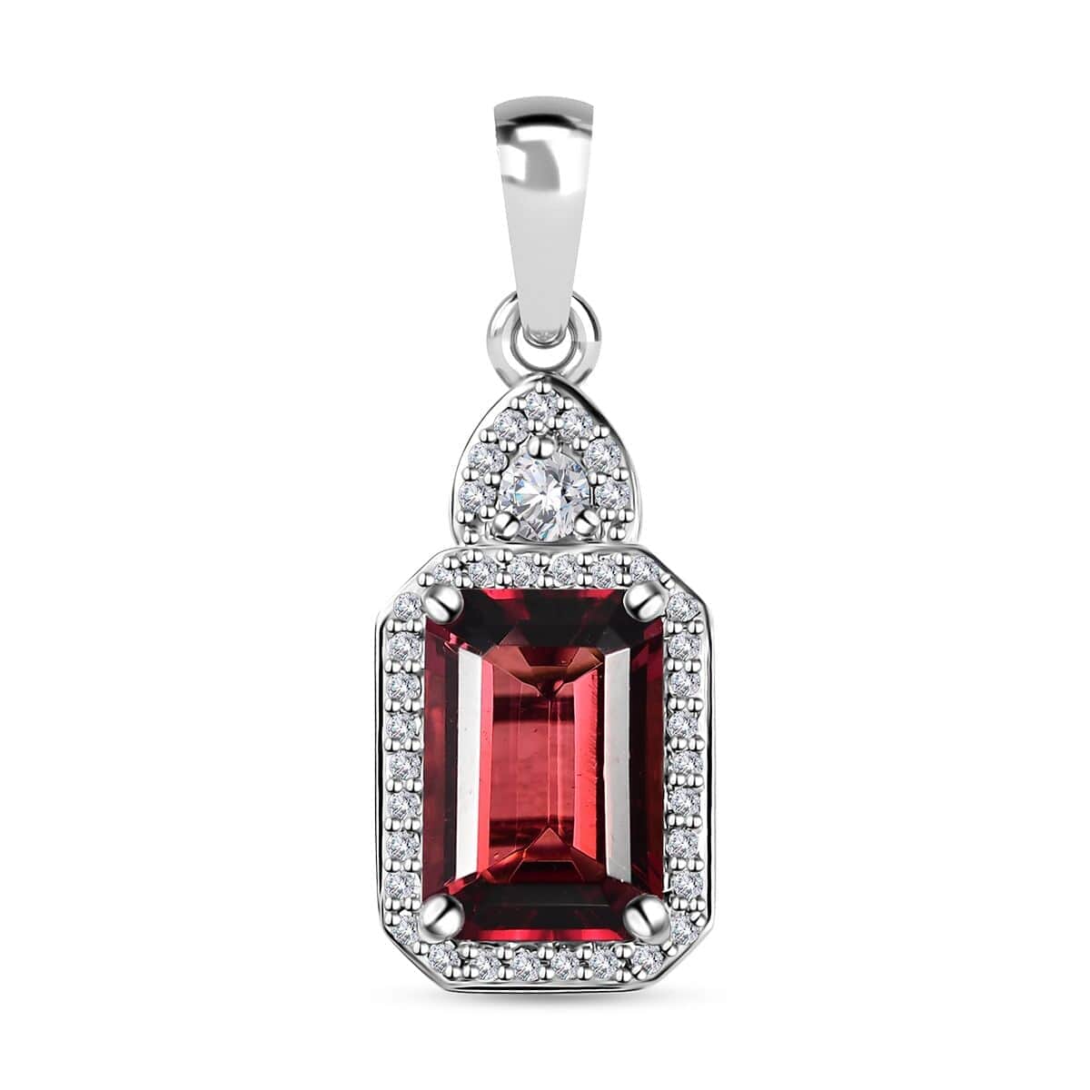 Rhapsody 950 Platinum AAAA Ouro Fino Rubellite and E-F VS Diamond Pendant 2.40 ctw image number 0