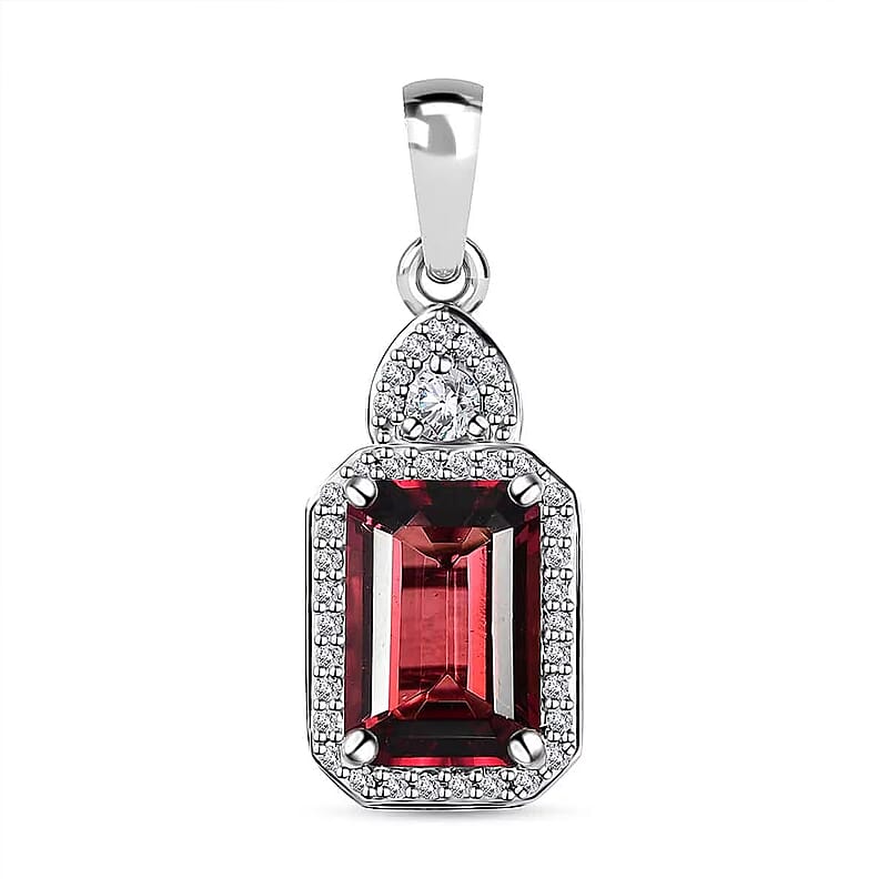 Rhapsody 950 Platinum AAAA Ouro Fino Rubellite and E-F VS Diamond Pendant without Chain 2.40 ctw